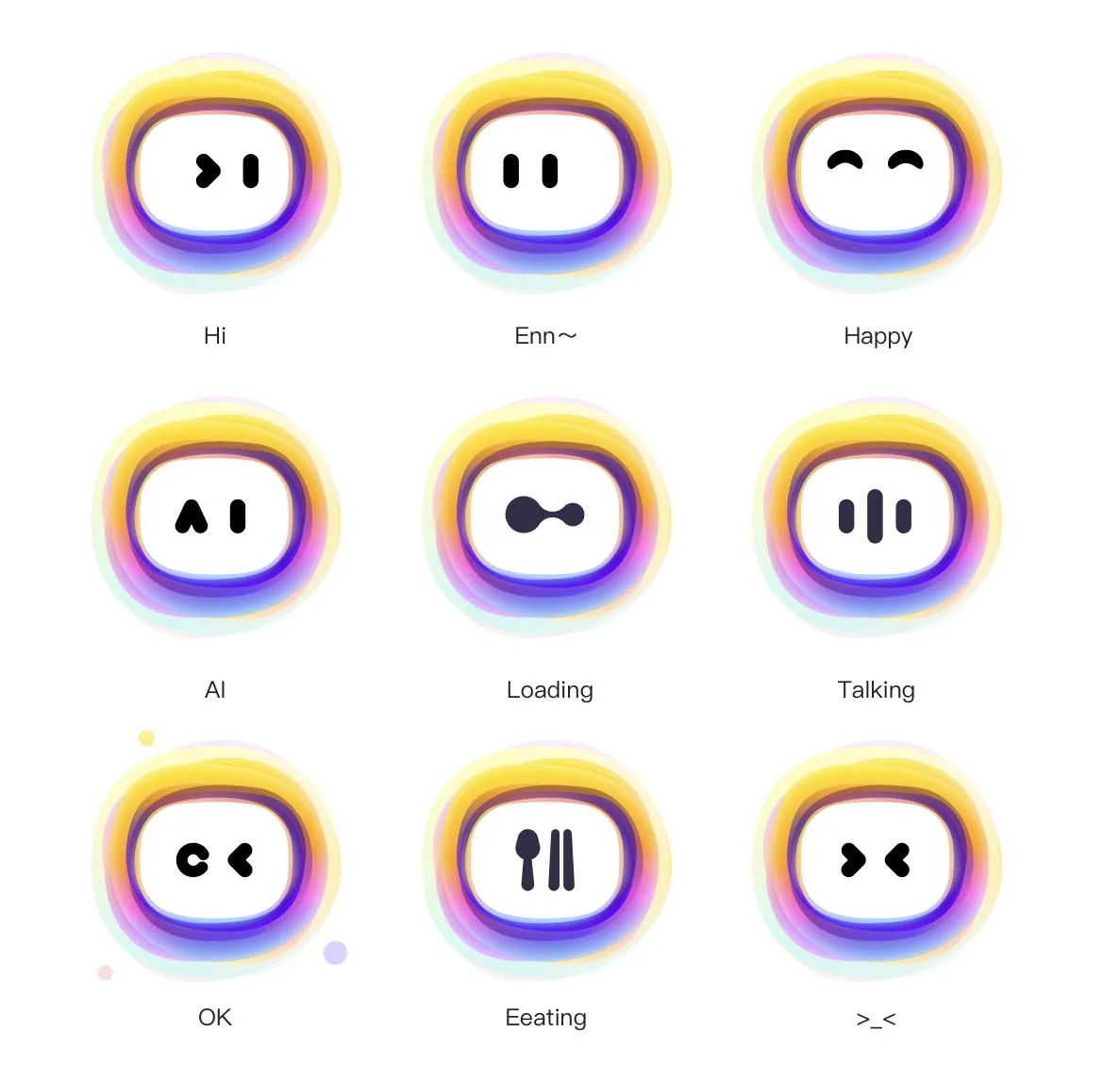 AI 形象的九种表情